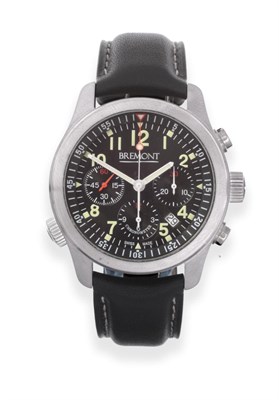Lot 169 - A Stainless Steel Automatic Calendar Chronograph Wristwatch, signed Bremont, Chronometer, circa...