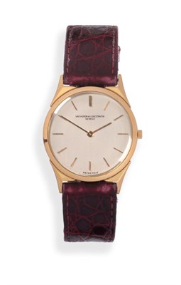 Lot 178 - An Ultra Thin 18ct Gold Wristwatch, signed Vacheron & Constantin, Geneve, ref: 6099, circa...