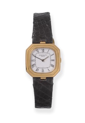 Lot 188 - A Lady's 18ct Gold Wristwatch, signed Patek Philippe, ref: 4432, circa 1978, (calibre 16-250) lever