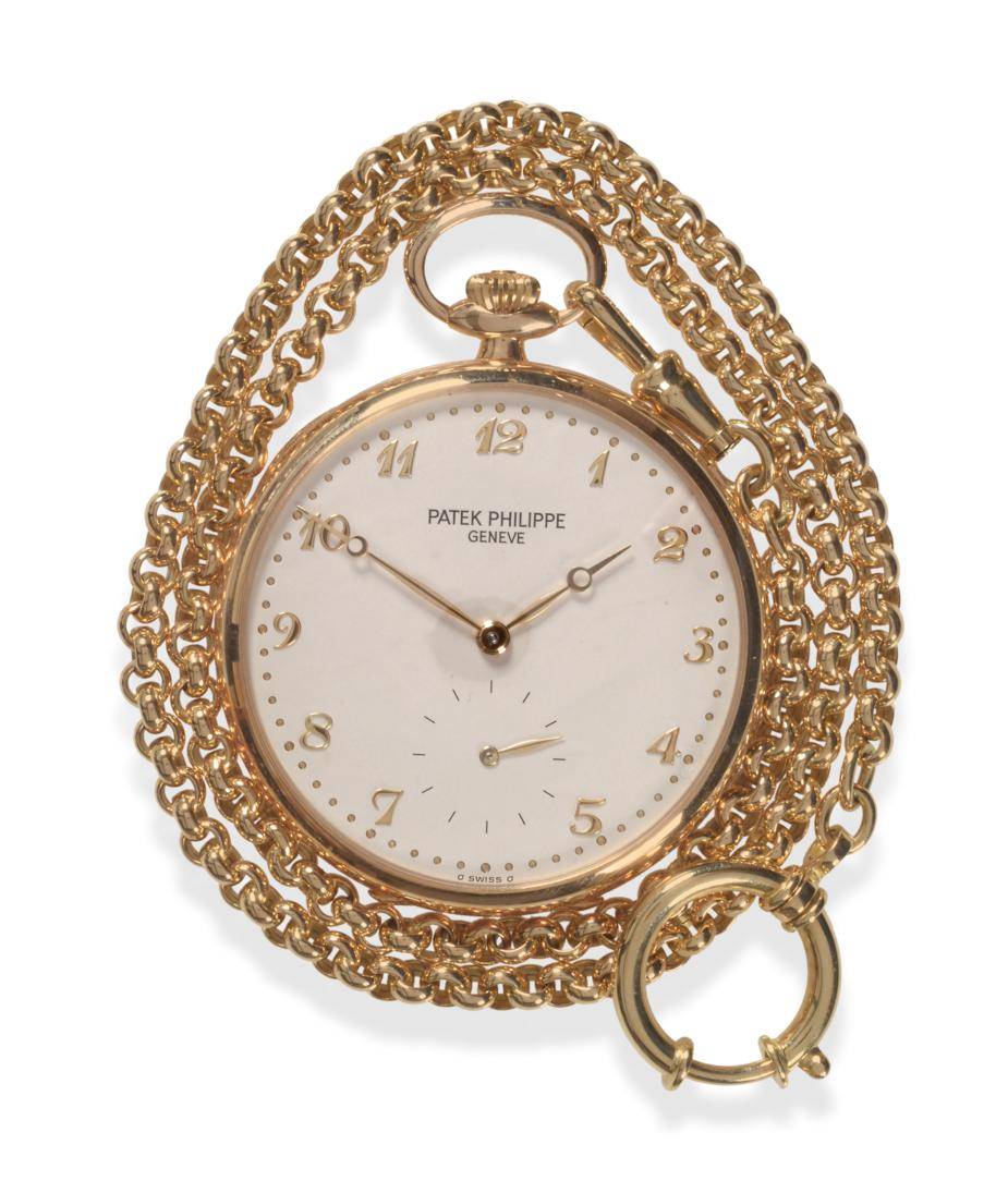 Lot 196 - An 18ct Gold Open Faced Pocket Watch, signed Patek Philippe, Geneve, circa 1995, (calibre 1-17 145)