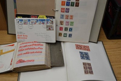 Lot 26 - Miscellaneous in a Box. Includes stamps loose and in albums, commercial mail including...