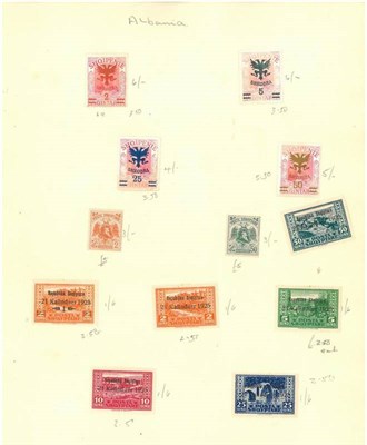 Lot 78 - Albania and Rumania. A range of mainly mint on loose album pages. Some better noted