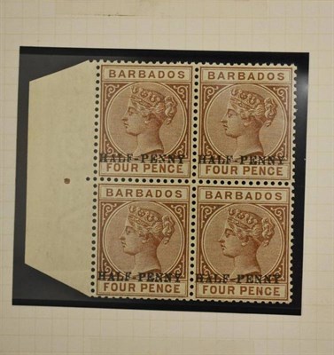 Lot 142 - Barbados. An 1858 to 1953 mint and used collection in a red album. Noted 1873 5s used, 1892 -...