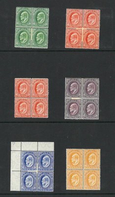 Lot 170 - Falkland Islands. King Edward VII 1904 - 1912 issue - six mint blocks of four to 6d