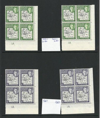 Lot 176 - Falkland Island Dependencies. The 1946 Map issue. Five stock pages holding Plate blocks of four (No