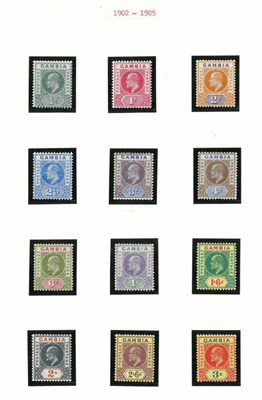 Lot 186 - Gambia. An 1880 to 1961 mint collection on loose album leaves. Includes 1898 to 1902 set, 1902...