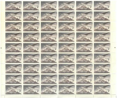 Lot 207 - Ireland. 1949 Air 1d unmounted part sheet of fifty four