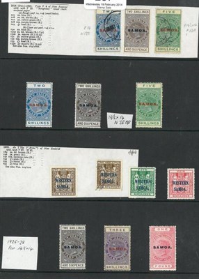 Lot 257 - Samoa. 1914 - 1935 range of New Zealand mint and used (types F4 and F6) overprinted Samoa or...