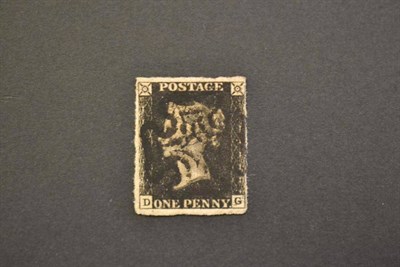 Lot 364 - Great Britain. 1840 1d black D-G, plate 8? Four margins (just touched top right), used with...