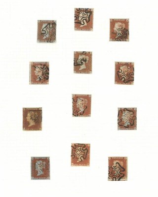 Lot 382 - Great Britain. A collection of used 1841 1d reds on loose album pages. Mixed condition