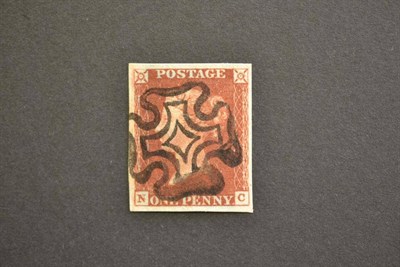 Lot 398 - Great Britain. 1841 1d red N-C. Four margins used with fine Maltese cross