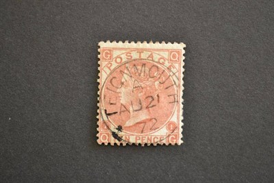Lot 420 - Great Britain. 1867 10d pale red-brown Q-G, good used with light Teignmouth CDS