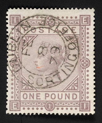 Lot 426 - Great Britain. 1878 £1 Brown-lilac E-I. Centred slightly to left, used with fine Dublin...
