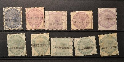 Lot 430 - Great Britain. 1883 - 1884 set overprinted Specimen. Minor faults not detracting