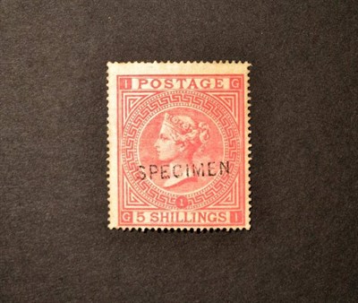 Lot 434 - Great Britain. 1883 5s Overprinted Specimen