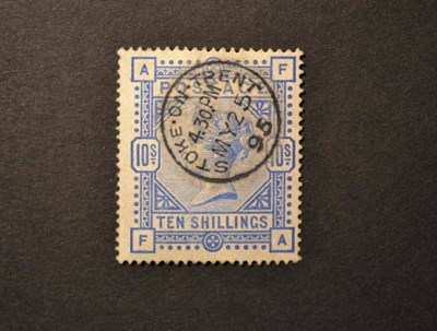 Lot 435 - Great Britain. 1883 10s F-A, white paper, used with fine Stoke on Trent thimble cancellation