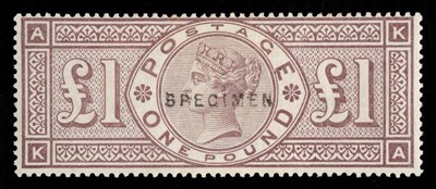 Lot 436 - Great Britain. 1884 £1 brown-lilac K-A overprinted Specimen