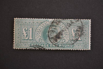 Lot 443 - Great Britain. 1902 £1 green, used