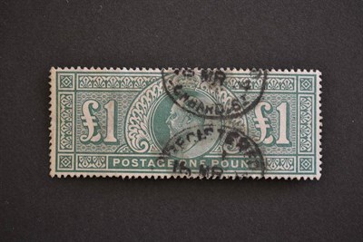 Lot 444 - Great Britain. 1902 £1 green, used