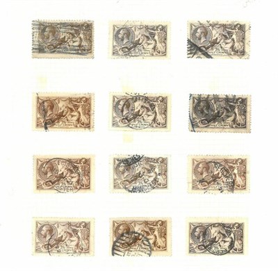 Lot 447 - Great Britain. An accumulation of 2s6d to 10s used Sea Horses. Various printers and condition