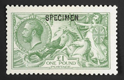 Lot 450 - Great Britain. 1913 £1 Sea horse. Well centred overprinted Specimen (Type 26)