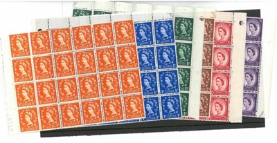 Lot 462 - Great Britain. November 1957 Graphite unmounted set of six in marginal blocks of twenty four....
