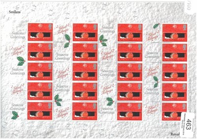 Lot 463 - Great Britain. 2001 Christmas Robin Consignia Smiler sheet unmounted mint