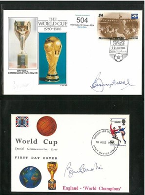 Lot 504 - Great Britain. Bobby Moore signature on a modern FDC. Also Bobby Charlton on an illustrated...