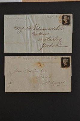 Lot 512 - Great Britain. July 3 1840 Outer letter sheet to Halifax bearing 1d black C-C, three margins,...