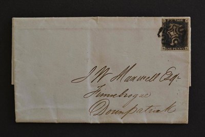 Lot 515 - Great Britain - Northern Ireland. March 1841 cover to Downpatrick, bearing 1840 1d black Q-K, plate