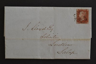 Lot 517 - Great Britain. July 1843 entire to Ludlow bearing an 1841 1d red brown A - L plate 31. Four...