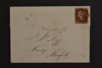 Lot 519 - Great Britain. July 1843 outer letter sheet to Sheffield bearing 1841 1d red brown R - D, plate 34.