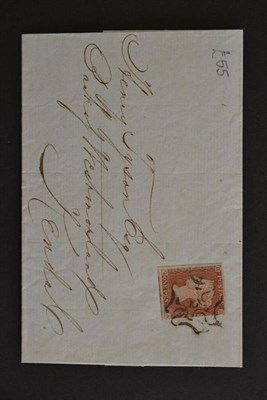 Lot 521 - Great Britain. 15 April 1843 outer letter sheet to Kendal, bearing 1841 1d red, three good...