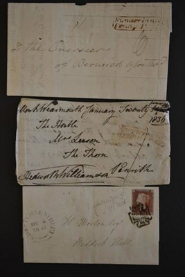 Lot 527 - Great Britain. Seventeen 'Penny Post' covers, entires and fronts. Includes Ayton,...