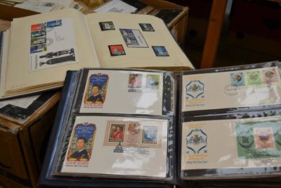 Lot 15 - Two Plastic Containers housing various including Jersey FDC's to £5, Postal Heritage album,...