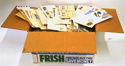 Lot 44 - World FDC's, Commemorative Covers and Commercial Mail in two boxes. A further box of...