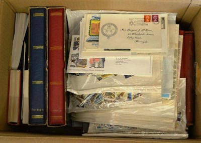 Lot 64 - A Box containing three albums relating to Royal events. A world collection in a Movaleaf album....