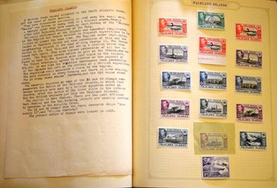 Lot 99 - British Commonwealth in a green Simplex album. Noted Falkland Islands 1938 to 1950 mint set to...