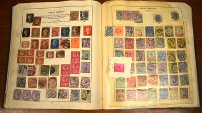 Lot 142 - A Strand Stamp Album containing all world. Noted Great Britain 1840 1d black M-K (no margins)...