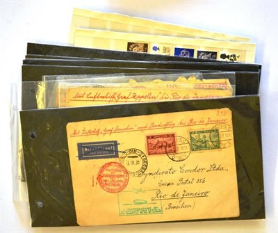 Lot 165 - Graff Zeppelin and other mail. A small accumulation of covers and cards. Includes 1931 First...