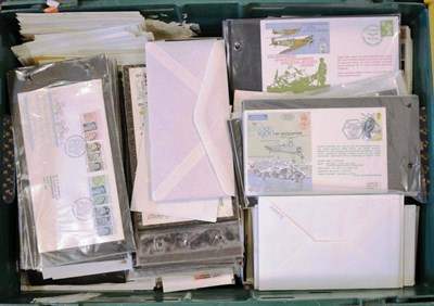 Lot 170 - Three Plastic Containers housing FDC's and commemorative covers from Great Britain, Isle of...