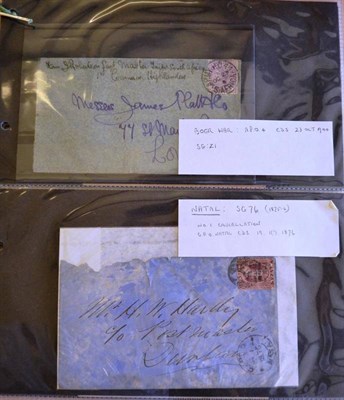 Lot 172 - A Small Collection of twelve South Africa pre unification covers and cards. Includes a Boer War...