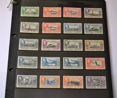 Lot 204 - Falkland Islands. Six stock cards containing a 1935 to 1969 mint collection. Noted 1935 Silver...