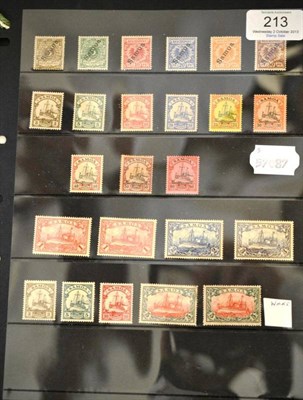 Lot 213 - German Samoa. Two Prinz pages containing a range of mint and used issues. Includes mint stamps...