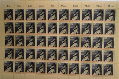 Lot 221 - Germany - West and Berlin. A binder housing mint sheets and part sheets from the 1960's and 1970's.