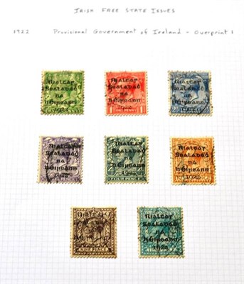 Lot 229 - Ireland. A collection of used 1922 Provisional overprints up to 10s on three album pages