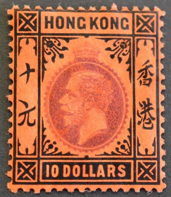 Lot 244 - Hong Kong. 1912 to 1921 $10 Purple and black on red. Fine mint SG116