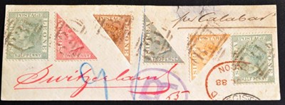 Lot 293 - Sierra Leone. An 1888 Registered (philatelic?) piece to Switzerland bearing 1884 1/2 (2). Also...