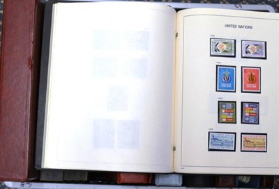 Lot 308 - United Nations in nine albums/binders/stockbooks. Includes Lindner album housing the Flag...