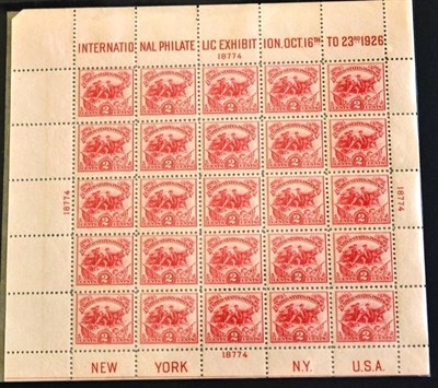 Lot 319 - U.S.A. 1926 International Philatelic Exhibition, unmounted sheet SG MS645